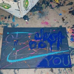 Abstract Blue and Orange Canvas Art